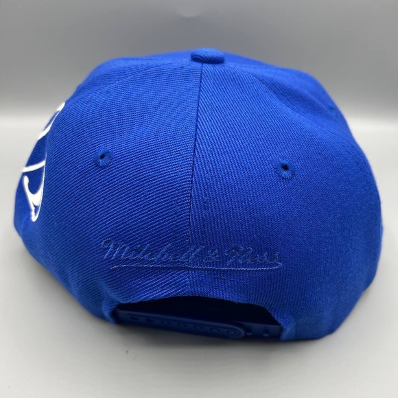 Chicago Bulls NBA Hat Men Blue The Finals Mitchell & Ness Snap Back Cap - Picture 9 of 10